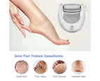 Foot File Corn Callus Remover, Portable Electronic Exfoliator For Dead Skin, Pedicure Supplies Tools,White