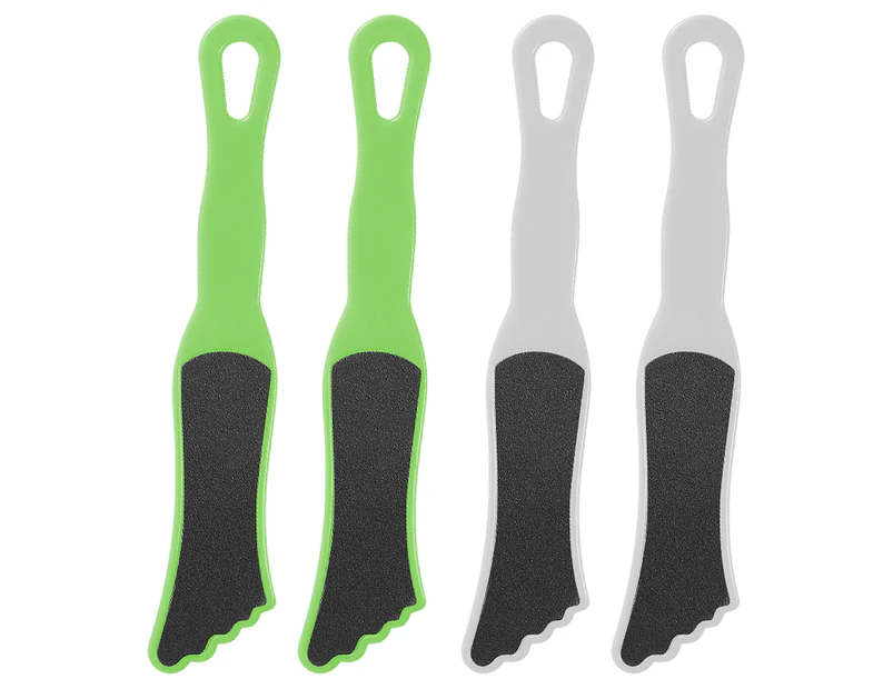 Foot File (4 Pack): 2-In-1 Callus Remover Pedicure Stone For Smooth Feet And Heels, Dual-Grit,2Pcs Green+2Pcs White