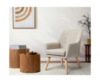 Oikiture Armchair Lounge Chair Linen Accent Armchairs Tub Chairs Sofa Beige