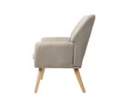 Oikiture Armchair Lounge Chair Linen Accent Armchairs Tub Chairs Sofa Beige