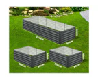 Livsip x2 Raised Garden Bed 240x80x45CM Vegetable Planter Kit Galvanised Steel