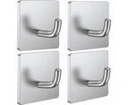 Adhesive Hooks Heavy Duty Stick On Wall Door Hooks Waterproof Stainless Steel Towel Hooks Adhesive Holders For Hanging Clothes Kitchen Bathroom Adhesive Ho