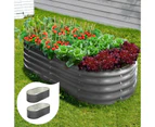 Livsip x2 Garden Bed 160X80X42CM Oval Galvanised Raised Steel Vegetable Planter