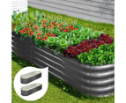 Livsip x2 Garden Bed 240X80X42CM Galvanised Raised Steel Instant Planter Oval