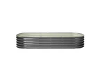 Livsip x2 Garden Bed 240X80X42CM Galvanised Raised Steel Instant Planter Oval