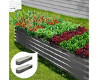 Livsip x2 Garden Bed 320X80X42CM Steel Galvanised Raised Instant Planter Oval