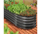 Livsip x2 Garden Bed 320X80X42CM Steel Galvanised Raised Instant Planter Oval