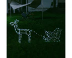 Stockholm Christmas Lights 160 LEDs Solar Sleigh Reindeer Fairy Outdoor Garden Xmas 145CM