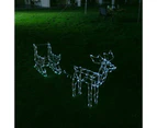 Stockholm Christmas Lights 160 LEDs Solar Sleigh Reindeer Fairy Outdoor Garden Xmas 145CM