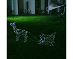 Stockholm Christmas Lights 160 LEDs Solar Sleigh Reindeer Fairy Outdoor Garden Xmas 145CM