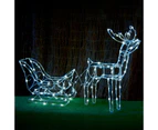 Stockholm Christmas Lights 160 LEDs Solar Sleigh Reindeer Fairy Outdoor Garden Xmas 145CM