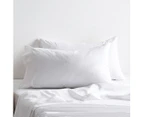 Arlo Stonewash 2 Pack Pillowcases - White