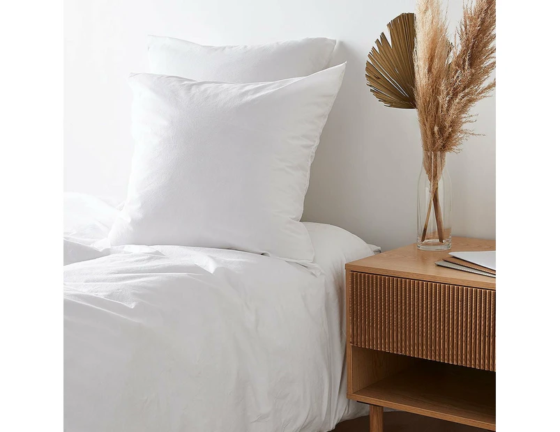 Arlo Stonewash European Pillowcase - White