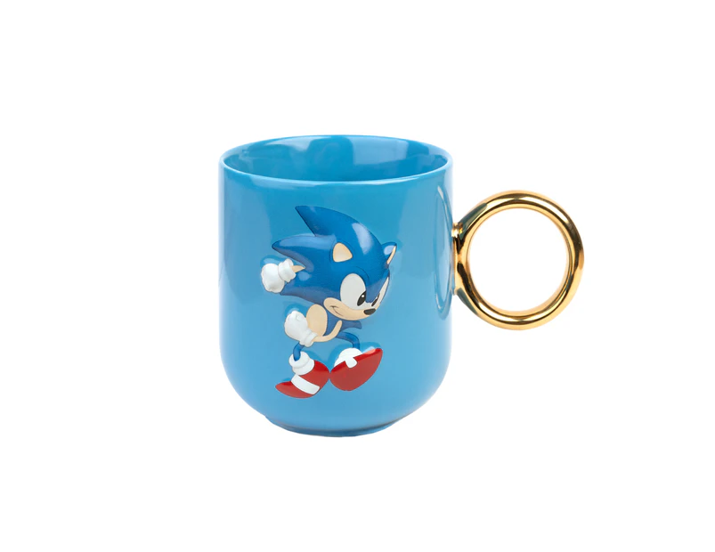 Grupo Erik Official Sonic The Hedgehog 3D Ceramic Mug - 35 cl / 350 ml - 3.5 x 3.7 Inches / 9 x 9.5 cm - Sonic Mug - Coffee Mug - Tea Mug - Sonic Pa - MKTP