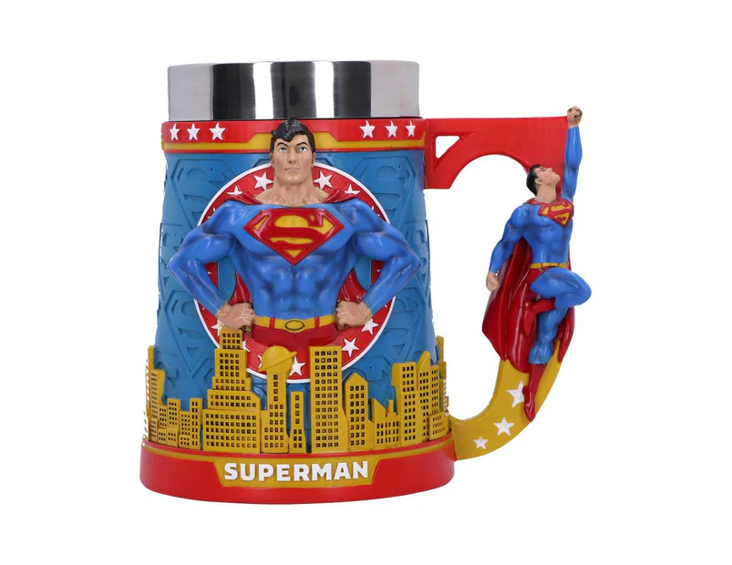 Nemesis Now Superman Man of Steel Tankard 15.5cm, Resin, Officially Licensed DC Merchandise, Superman Beer Mug, Cast in The Finest Resin, Expertly H - MKTP