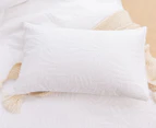Dreamaker Leafy Jacquard Cotton Quilt Cover Set - White