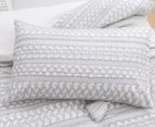 Dreamaker Indiana Eyelash Jacquard Cotton Quilt Cover Set - Grey