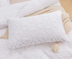 Dreamaker Lottie Eyelash Jacquard Cotton Quilt Cover Set - White
