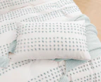 Dreamaker Clovelly Tufted Stripe Quilt Cover Set - Seafoam