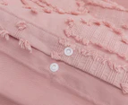 Dreamaker Lottie Eyelash Jacquard Cotton Quilt Cover Set - Rose