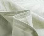 Dreamaker Leafy Jacquard Cotton Quilt Cover Set - Sage