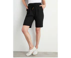 NONI B - Womens Black Shorts - Summer - Linen Clothing- Knee Length - High Waist - Bike - Bermuda - Cool Work Beach - Casual Wear - Good Quality - Black