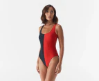 Tommy Hilfiger Women's Colourblock One Piece Swimsuit - Scarlet/Sky Captain