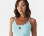 Calvin Klein Women's Scoop Back One Piece Swimsuit - Soft Turquoise