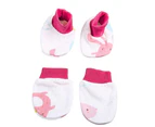 2 Pair Baby Newborn Soft Cotton Face for Protection Gloves Foot Cover Set Anti Scratch Mittens Socks Kit for Toddlers Boys Girls Shower Gifts - 4