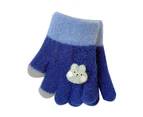 Knit Gloves Full Finger Mittens Windproof Winter Warm Thickened Fleece Gloves - Yellow