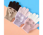 Winter Warm Gloves Boys Girls Kids Outdoor Playing Winter Gloves for 4-8 Years - Purple