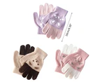 Winter Warm Gloves Boys Girls Kids Outdoor Playing Winter Gloves for 4-8 Years - Pink