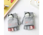 Toddler Knitted Gloves Warm Mittens Universal Size Gloves Windproof Winter Wear - Hot Pink