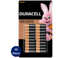 40 Pack Duracell AA Batteries Coppertop Alkaline Battery Bulk Pack