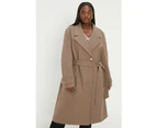 Dorothy Perkins Womens Belt Curve Longline Coat (Mink) - DP4379