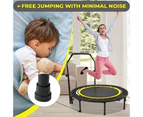 Advwin Max Load 200KG 48" Foldable Mini Trampoline Rebounder Handrail Fitness Trainer Exercise Home Yellow