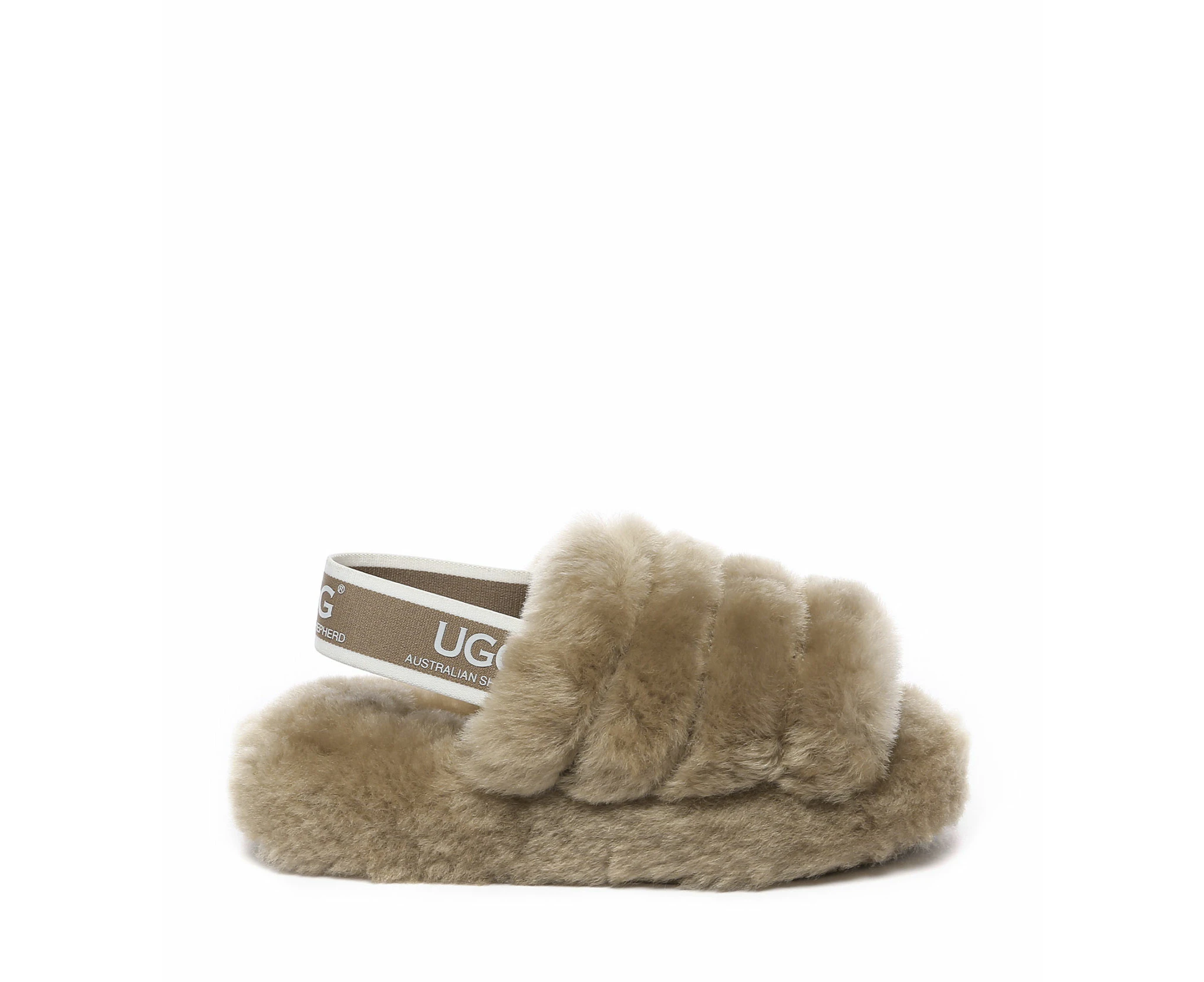 Ugg Australian Shepherd Kids Puffy | Double Faced Sheepskin Upper - Kids - House Shoes - Brown