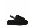 Ugg Australian Shepherd Kids Puffy | Double Faced Sheepskin Upper - Kids - House Shoes - Black