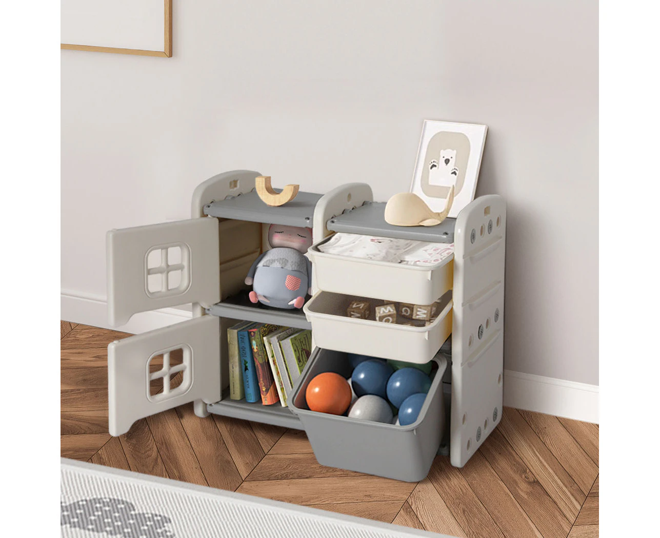 Bopeep Drawer Storage Cabinet Classified Toy Storage Rack Multi-layer 4 Cells