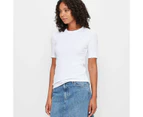 Target Australian Cotton Rib Layer T-Shirt - White