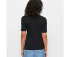 Target Australian Cotton Rib Layer T-Shirt - Black