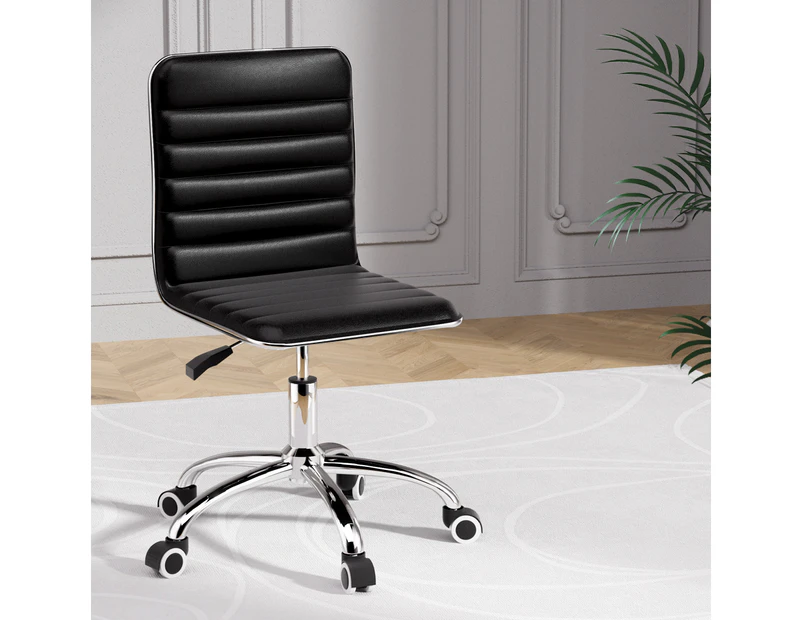 Artiss Office Chair Conference Chairs PU Leather Low Back Black