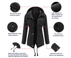 Women's Windbreaker Rain Jacket with Lining Mid-length Outdoor Activity Travel Hiking-ArmyGreen