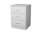 Design Square Modern 3-Drawer Chest Nightstand BedSide Table - White