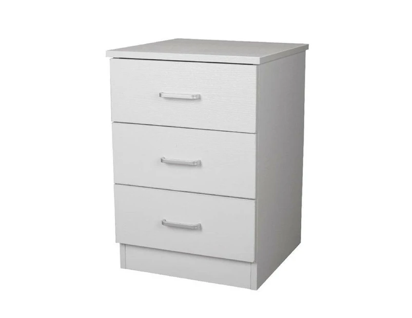 Design Square Modern 3-Drawer Chest Nightstand BedSide Table - White