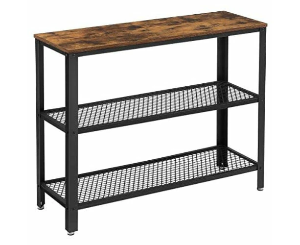 VASAGLE Console Table with 2 Mesh Shelves