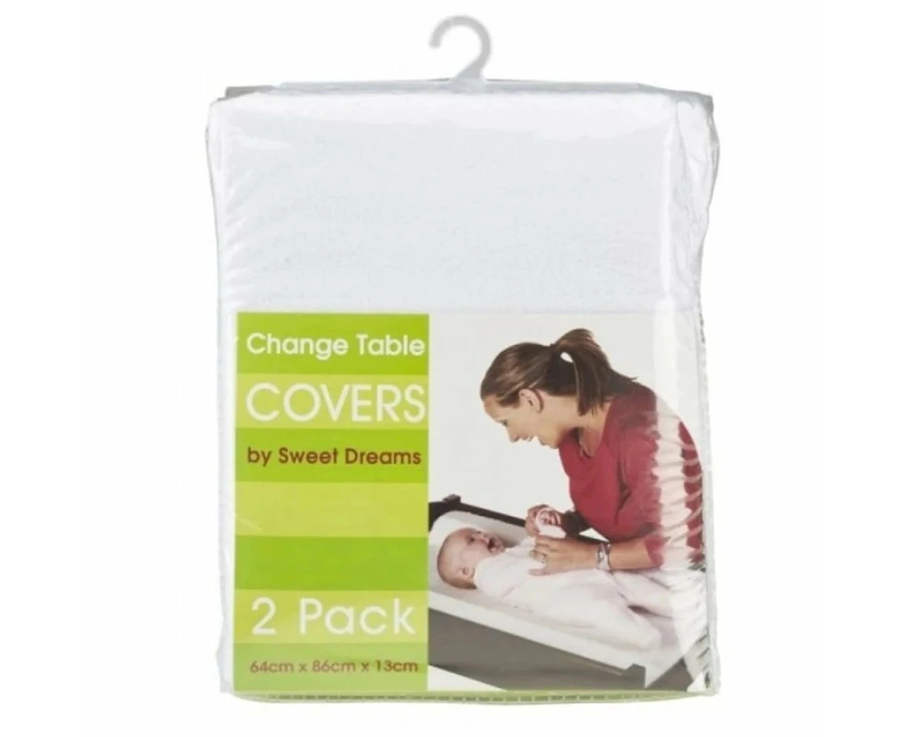 Sweet Dreams Change Table Mattress Covers White 2 Pack