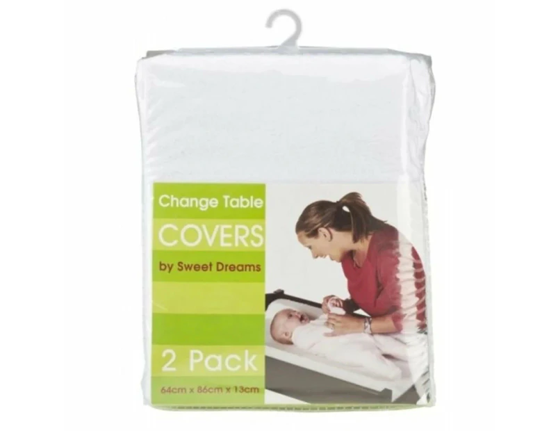 Sweet Dreams Change Table Mattress Cover White 2 Pack