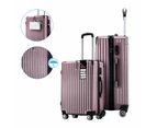 2 Piece Luggage Suitcase Set Carry On Spinner Case Traveller Bag Storage Cabin Lightweight Hard Shell Trolley Wheels TSA Lock Rose Gold