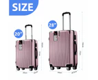 2 Piece Luggage Suitcase Set Carry On Spinner Case Traveller Bag Storage Cabin Lightweight Hard Shell Trolley Wheels TSA Lock Rose Gold